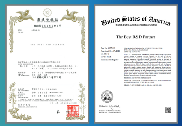 Congratulations! MA-tek The Best R&D Partner has obtained trademark certification in the United States and Japan.